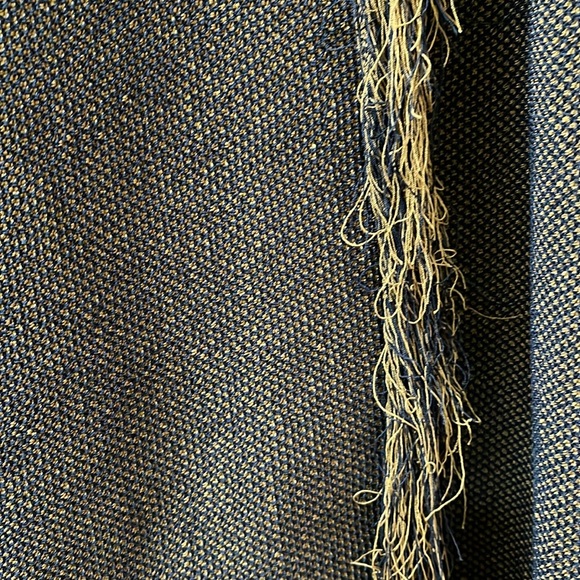 Jcrew A-line midi sweater skirt, light pecan/ navy, fringe wrap sizeL, nwt - Picture 3 of 10